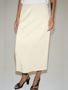 CO white Midi Pencil Skirt - Women's Classic Straight Skirt